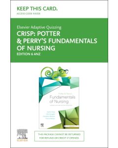 Elsevier Adaptive Quizzing for Potter & Perry’s Fundamentals of Nursing Australian and New Zealand 6th edition Access Card